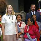 Kronprins Haakon og Kronprinsesse Mette-Marit besøker det antropologiske museet i Mexico City (Foto: Lise Åserud, Scanpix)